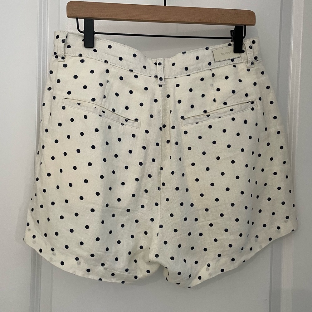 DL1961 Cream Linen Polka Dot Shorts - Picture 6 of 8